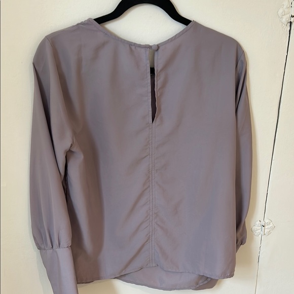 Lulu's Purple Lavender Professional Blouse with Buttoned Sleeves - Picture 6 of 6